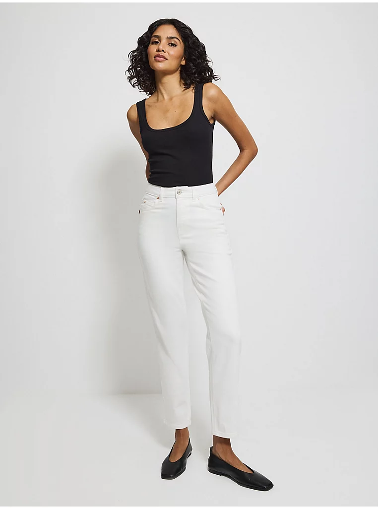 White Wash Miley Mom Jeans